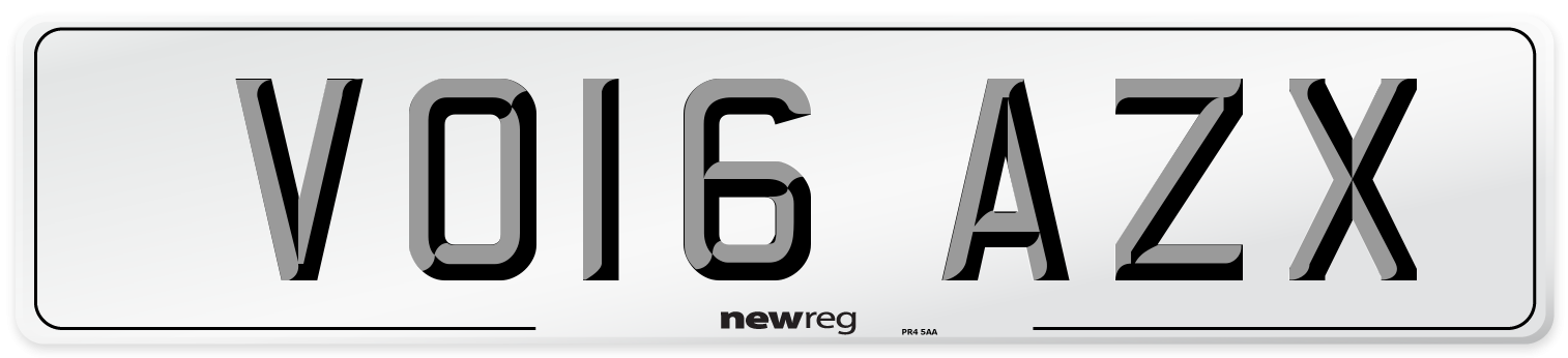 VO16 AZX Number Plate from New Reg